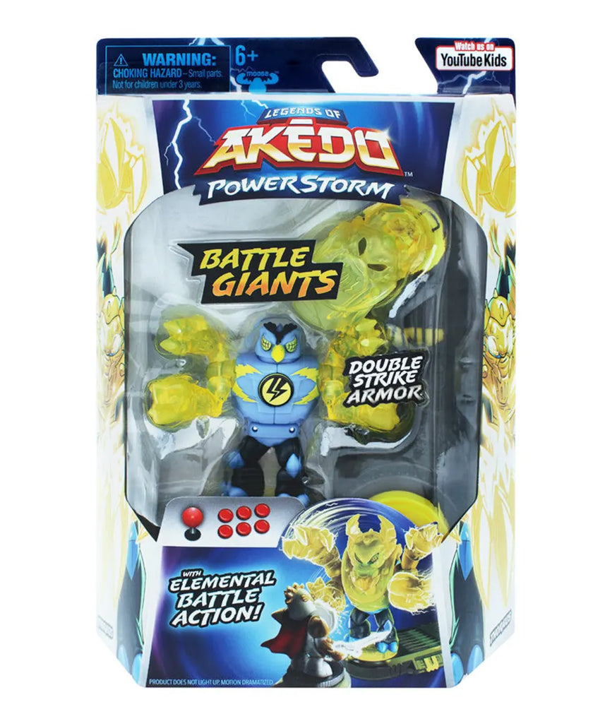 مجموعة ألعاب Akedo Legends of Powerstorm Giants الفردية Thoraxis مع وحدة تحكم Button Bash و Split Strike Action، لعبة المحارب المقاتل للأطفال، من سن 6 سنوات فما فوق - مجموعات ألعاب