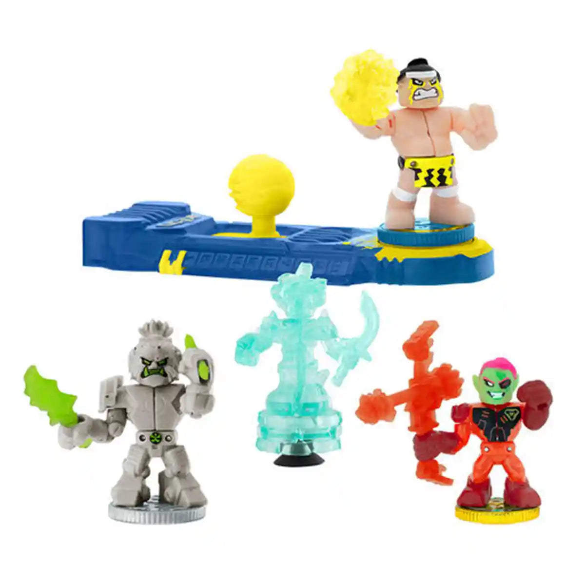 مجموعة لعب Moose Toys Akedo Legends of Power Storm ذات القواعد الرسمية للمبتدئين مع 3 محاربين متقاتلين، تمثال حجري للتدريب، ووحدة تحكم عصا تحكم حصرية للأطفال من سن 6 سنوات فما فوق - مجموعات ألعاب