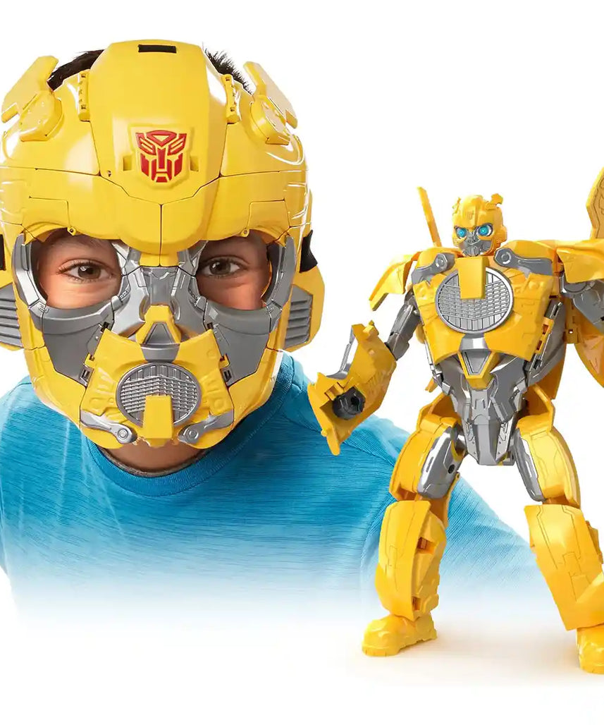 لعبة تقمص الأدوار "ترانسفورمرز رايز أوف ذا بيستس بامبلبي" 2 في 1، قناع تحويل الروبوت إلى قناع، مقاس 9 بوصات، مقاس قابل للتعديل، مستوحاة من الأفلام، مناسبة للأعمار من 6 سنوات فما فوق