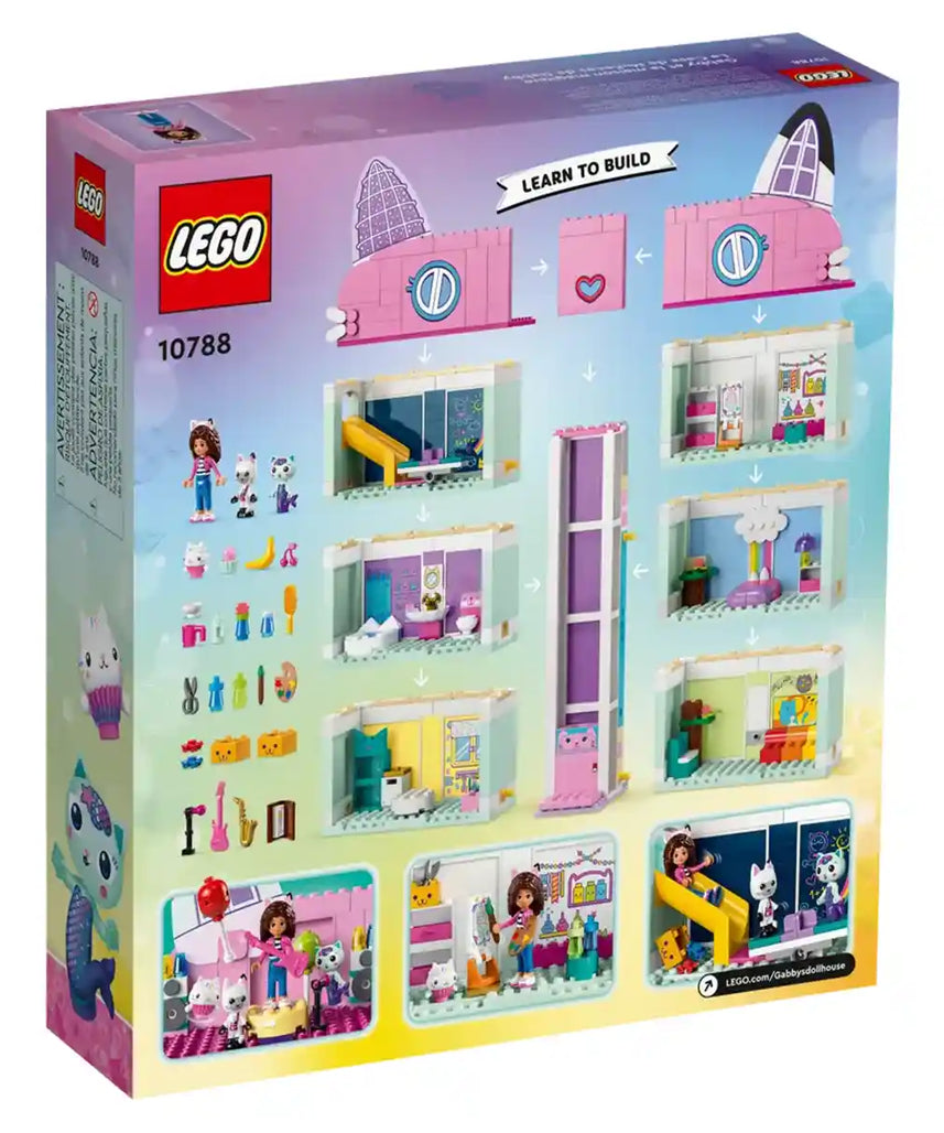 LEGO Gabby’s Dollhouse Toy Playset 10788, 4 Floor 8 Room Dollhouse with Gabby, Pandy Paws, MerCat & Cakey Figures Plus Accessories, Dollhouses for Kids Ages 4+
