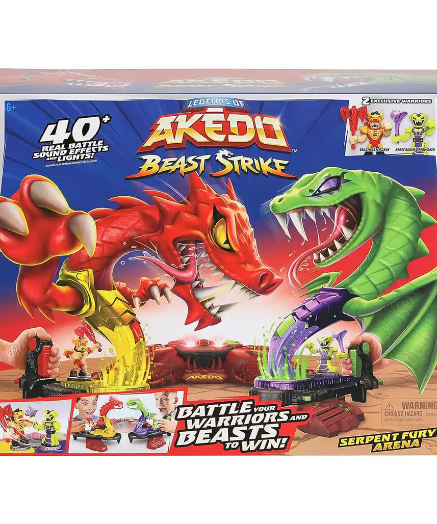 مجموعة ألعاب موس تويز أكيدو ليجندز أوف أكيدو بيست سترايك سيربنت فيوري أرينا مع محاربين حصريين وأضواء وأصوات للأطفال من سن 6 سنوات فما فوق - مجموعات ألعاب