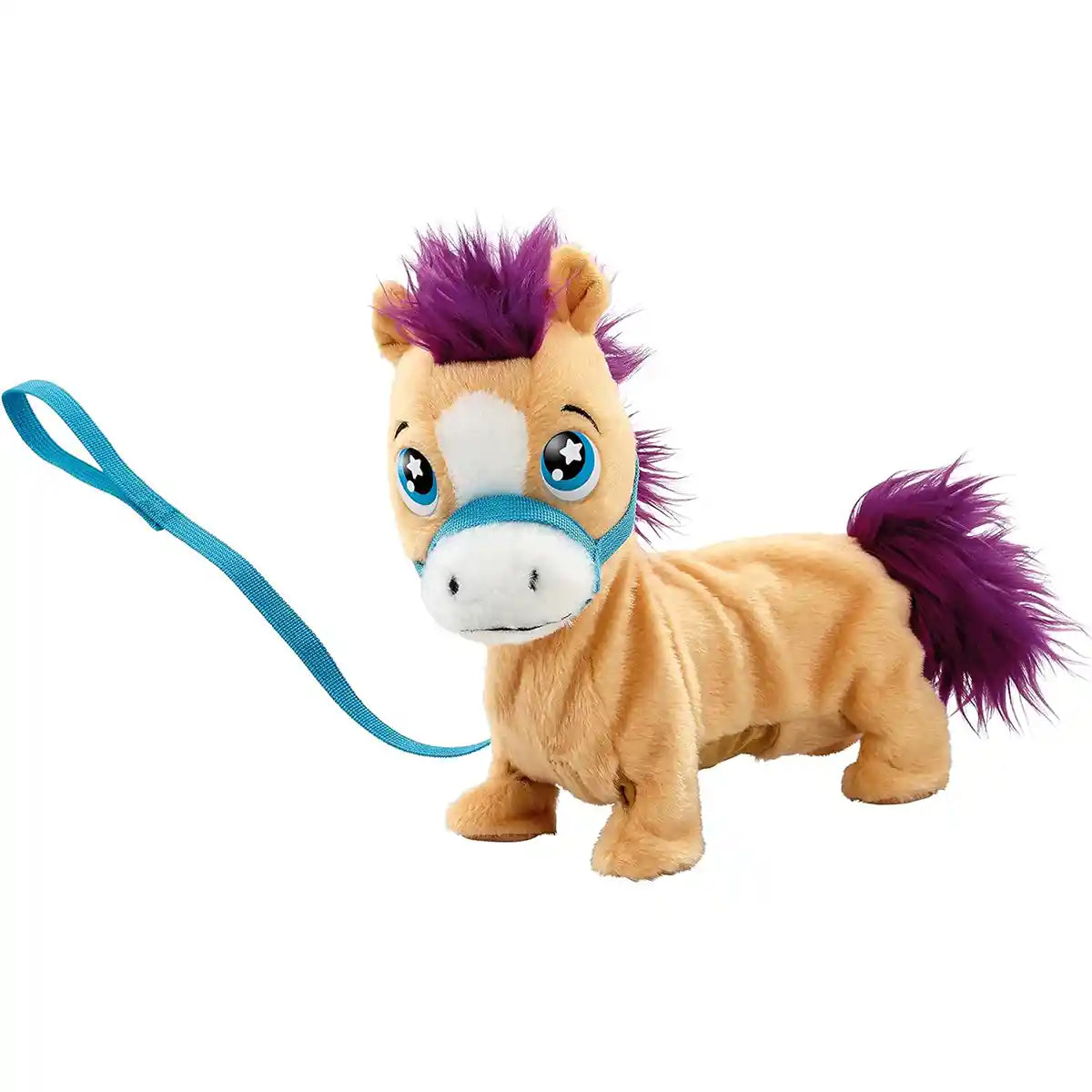 أنيماجيك، بامبكن، مهر شتلاند، مهر محشو تفاعلي يمشي مع أصوات، ذيل ورأس متحركين، لعبة حيوانات أليفة للأطفال، من سن 4 سنوات فما فوق، شخصيات ألعاب تفاعلية محشوة