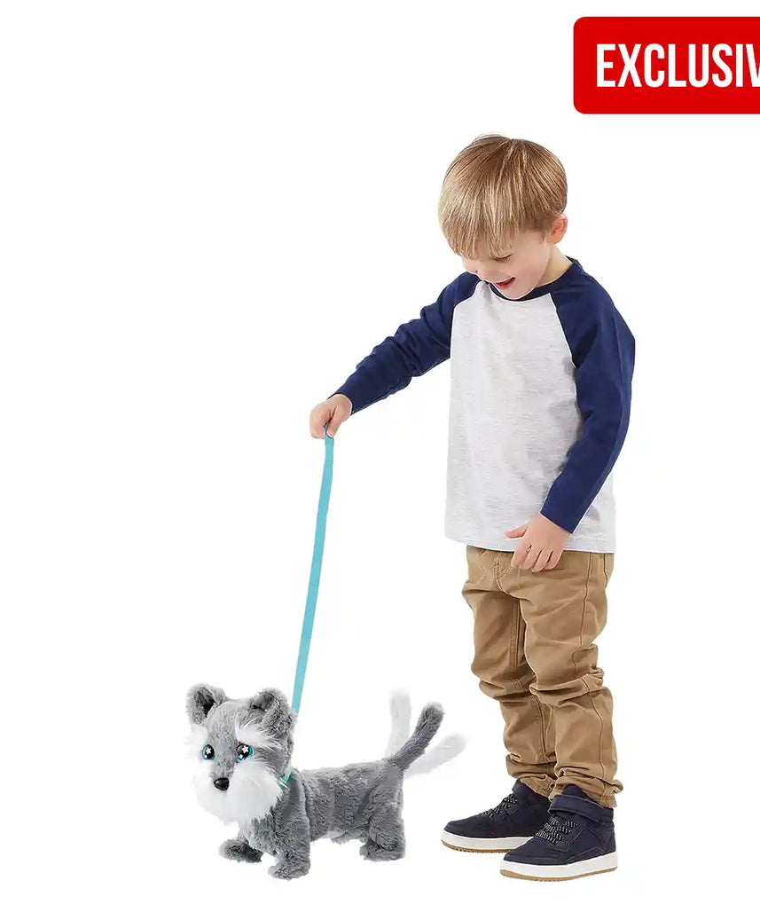 أنيماجيك تيلي ذا تيرير، كلبة تفاعلية محشوة، تمشي وتنبح، مع مقود - لعبة لعب أدوار واقعية للحيوانات الأليفة للأطفال من عمر سنتين إلى خمس سنوات - شخصيات ألعاب تفاعلية محشوة