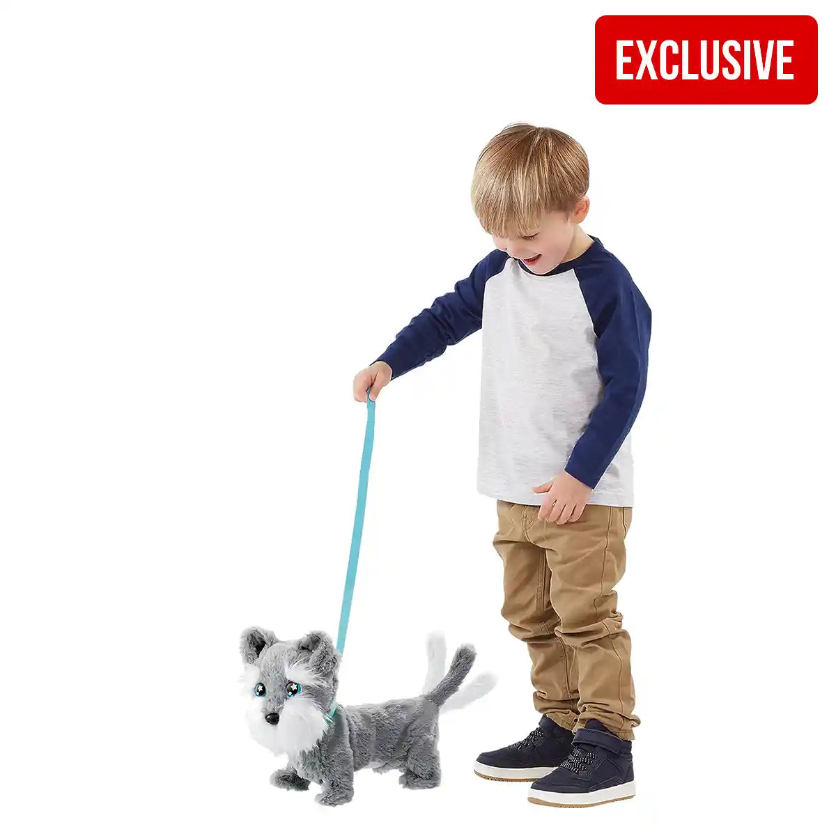 أنيماجيك تيلي ذا تيرير، كلبة تفاعلية محشوة، تمشي وتنبح، مع مقود - لعبة لعب أدوار واقعية للحيوانات الأليفة للأطفال من عمر سنتين إلى خمس سنوات - شخصيات ألعاب تفاعلية محشوة