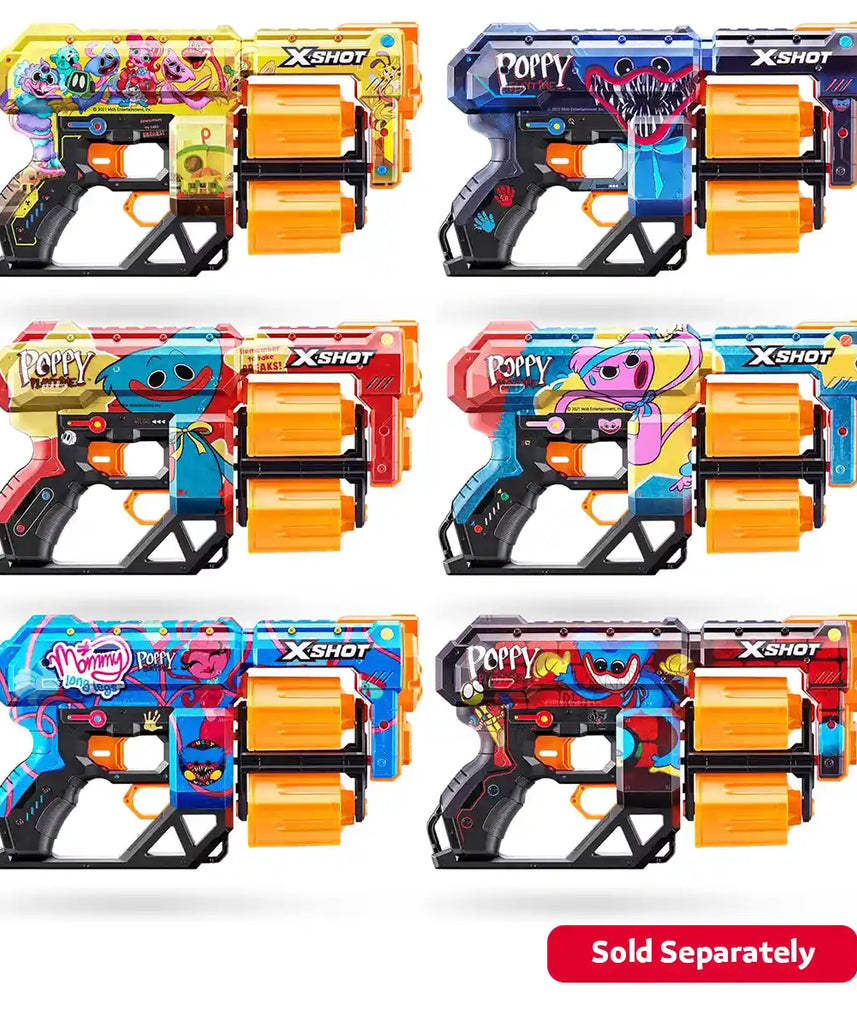 XShot Skins Dread, Poppy Playtime Jumpscare Edition, Air Pocket Dart Tech Foam Blaster for Kids & Teens, 27m Range, Recoil Action, Rare Skin Chase, Outdoor Battle Toy Gun for Ages 8+