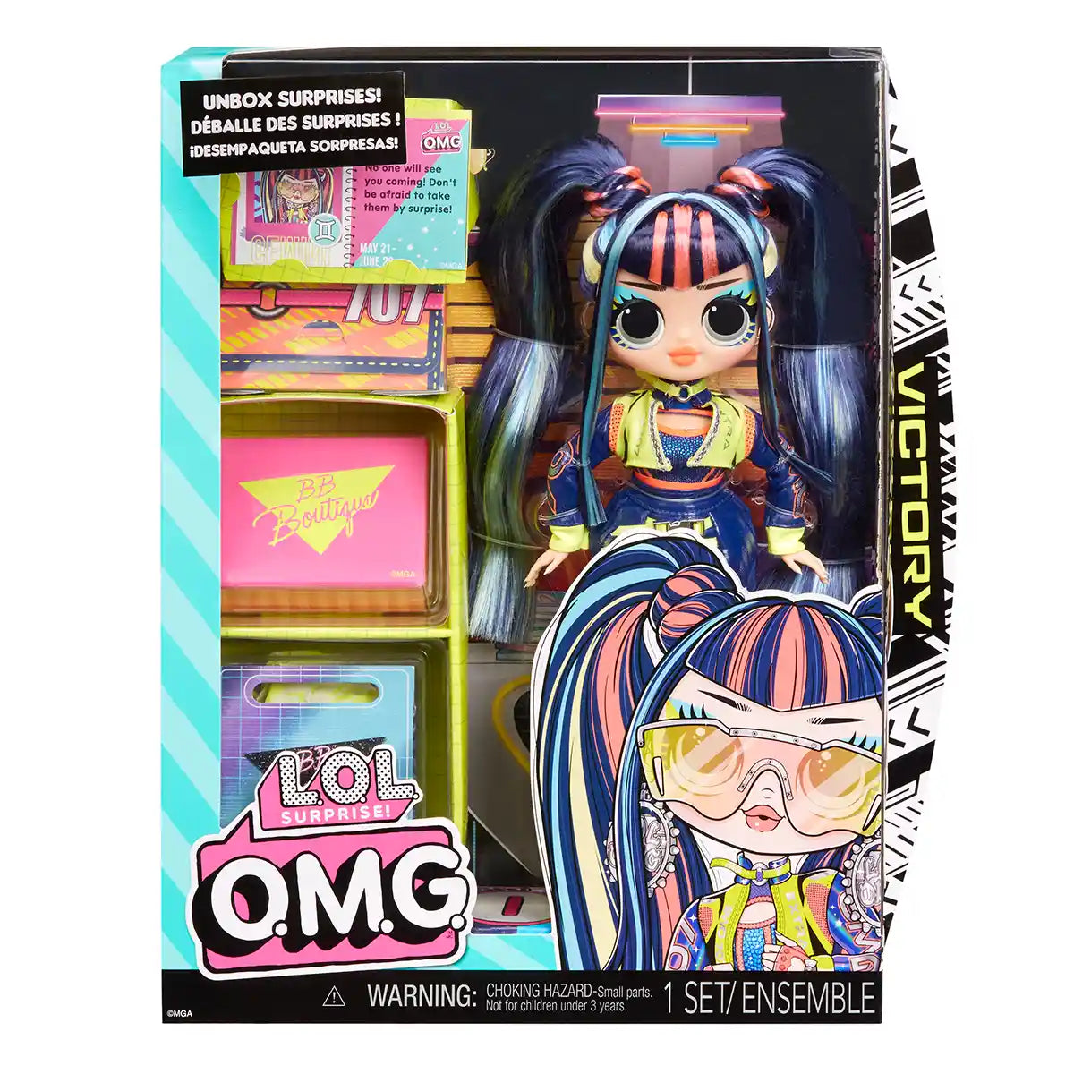 L.O.L. Surprise OMG Victory Fashion Doll, 10-Inch Collectible with 10+ Surprises, Stylish Racing Outfit, Accessories, and Posing Features for Kids Ages 4+