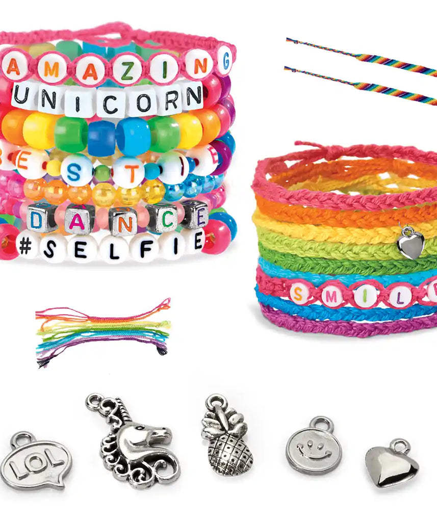 Shimmer N Sparkle Deluxe Bead & Charm Bracelet Studio, Over 800 Fashion Beads, Charm Accessories, Design Wheel & Embroidery Threads, Creative Jewelry Kit for Teens