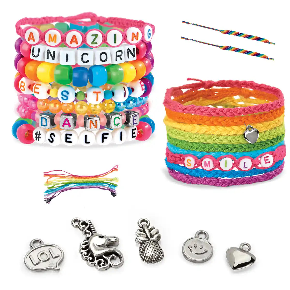 Shimmer N Sparkle Deluxe Bead & Charm Bracelet Studio, Over 800 Fashion Beads, Charm Accessories, Design Wheel & Embroidery Threads, Creative Jewelry Kit for Teens