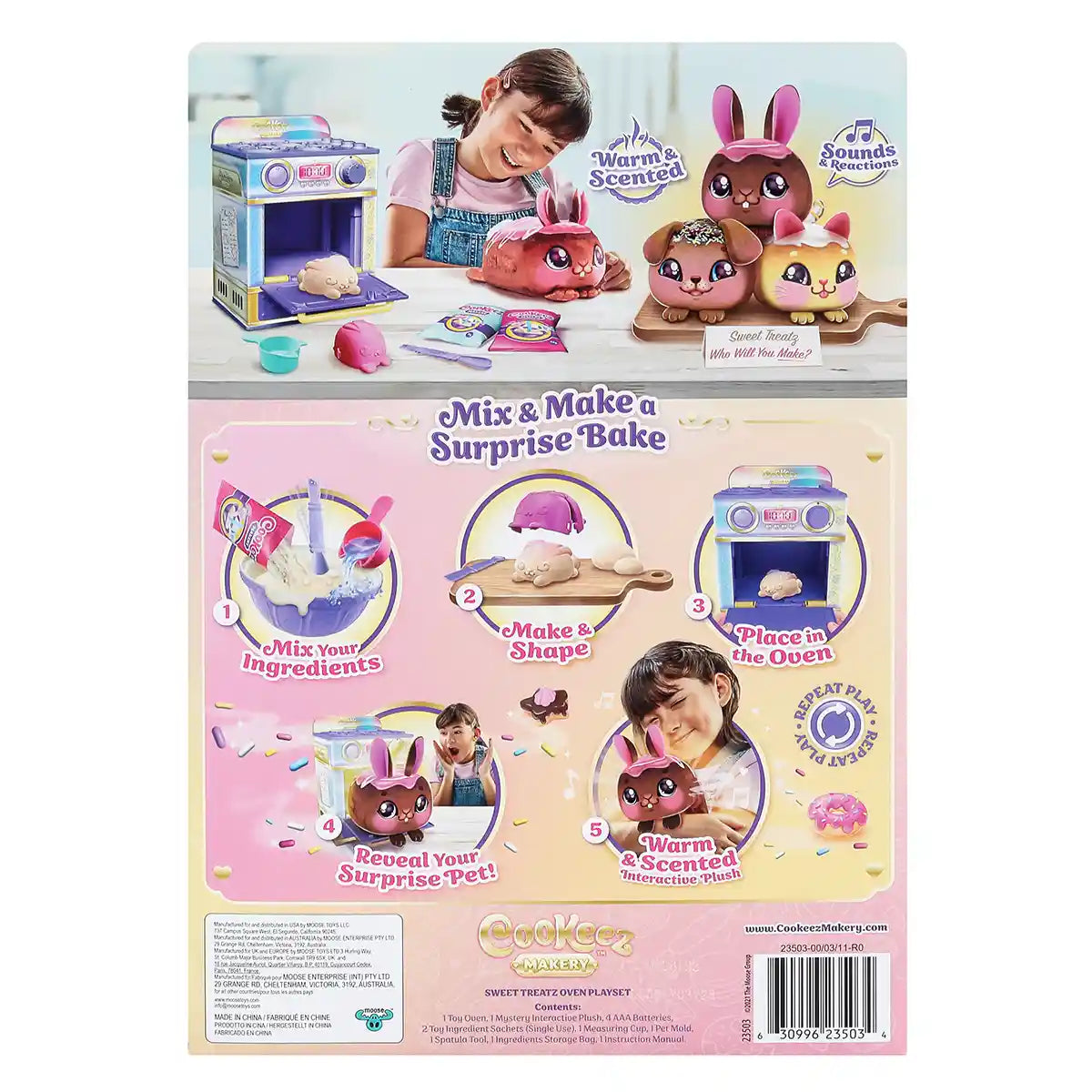 لعبة تفاعلية محشوة من كوكيز ماكري سويت تريتز أوفن سربرايز، حيوانات أليفة دافئة معطرة بأصوات، للأطفال من سن 3 سنوات فما فوق، شخصيات ألعاب تفاعلية محشوة