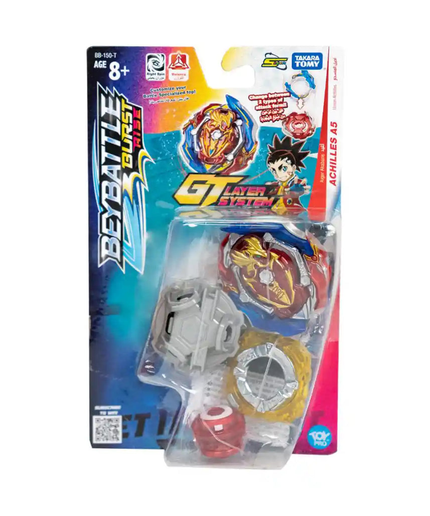 Beyblade Burst Takara Tomy Achilles A5, Balance-Type GT Chip Beyblade with Launcher and Ripcord, Action Spinning Top for Kids