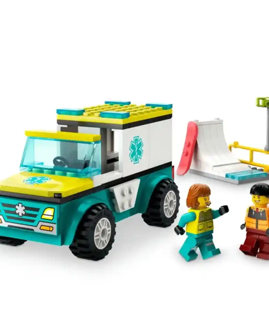 LEGO CITY 60403 Emergency Ambulance and Snowboarder Building Set – Creative Construction & Role Play Kit for Kids Ages 4+, 79-Piece Building Sets