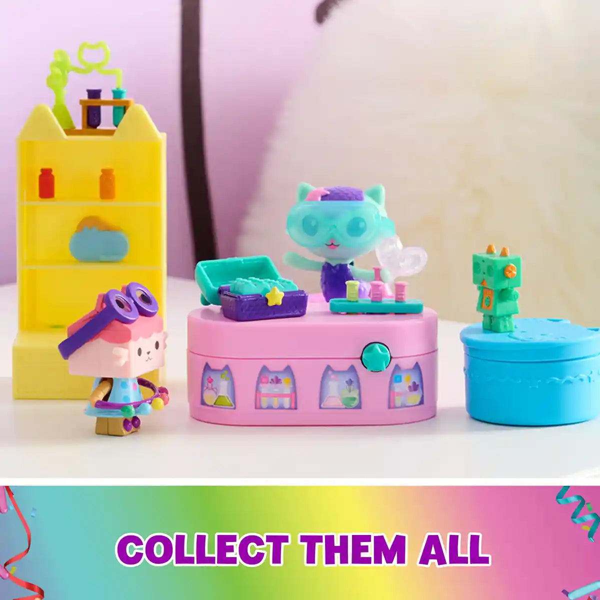 Gabby’s Dollhouse Celebration Series MerCat Figure, Action Doll with Bobbling Arms, Dollhouse Furniture Playset, Accessories and Surprise Toys for Kids, Pretend Play Collectible Gift