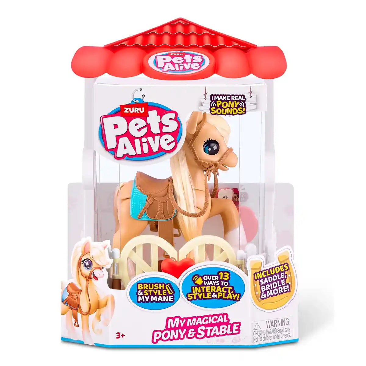 لعبة بيتس ألايف زورو، وحيد القرن السحري، وحصان روبوتي تفاعلي مستقر مع أصوات وإكسسوارات تصفيف، 13 طريقة للعب، لعبة تفاعلية للحيوانات الأليفة للأطفال من سن 3 سنوات فما فوق، مع إمكانية إطعامها وركوبها