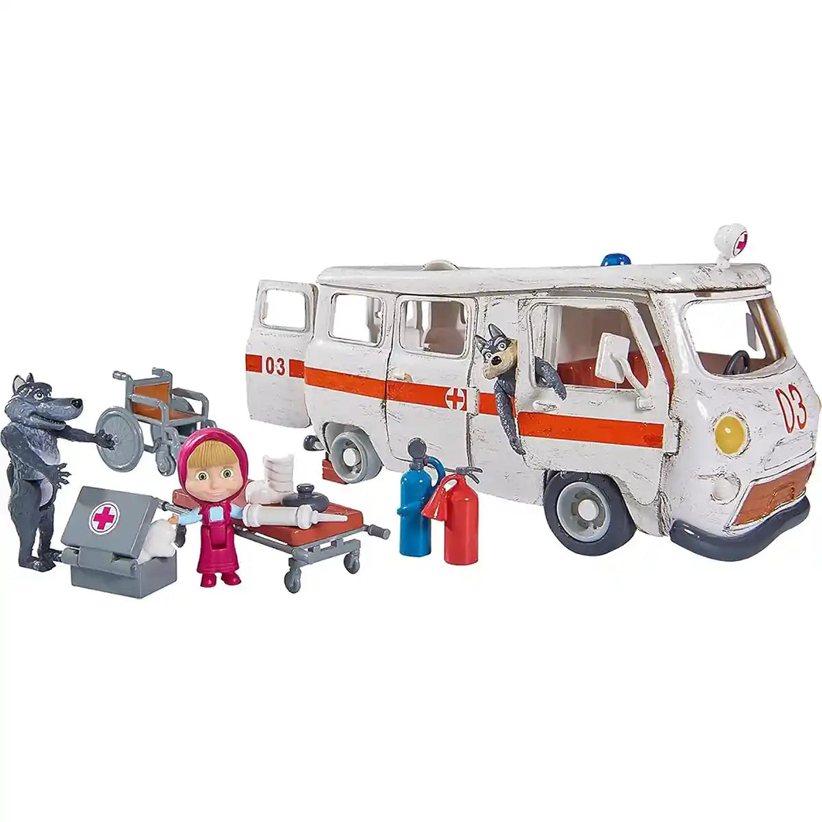 مجموعة ألعاب سيمبا ماشا سيارة إسعاف - ملحقات، ملحقات وقطع غيار الألعاب، تخزين، إضافات وترقيات، 3 سنوات فأكثر