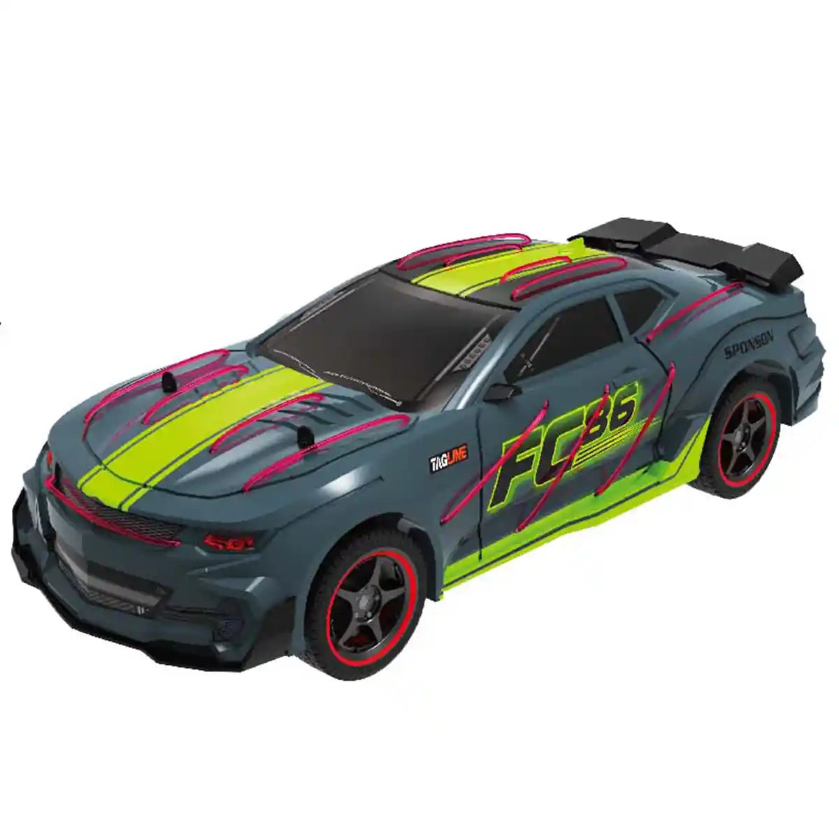 سيارة كرازون 1:12 RC مع بطارية - جهاز تحكم عن بعد 2.4 جيجاهرتز، سيارة سباق عالية السرعة، مناسبة للأعمار من 3 سنوات فما فوق