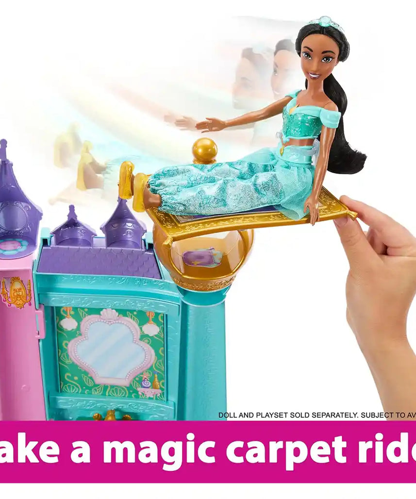 Disney Princess Dream Castle Playset, 4-Foot Magical Adventures Dollhouse with Lights, Sounds, Pool, Slide & 28 Accessories for Kids