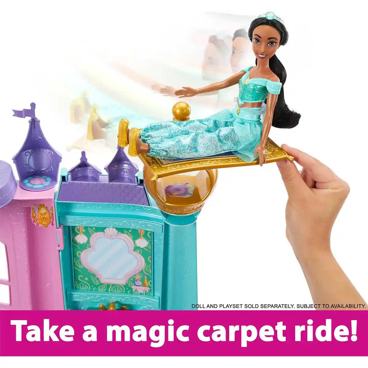 Disney Princess Dream Castle Playset, 4-Foot Magical Adventures Dollhouse with Lights, Sounds, Pool, Slide & 28 Accessories for Kids