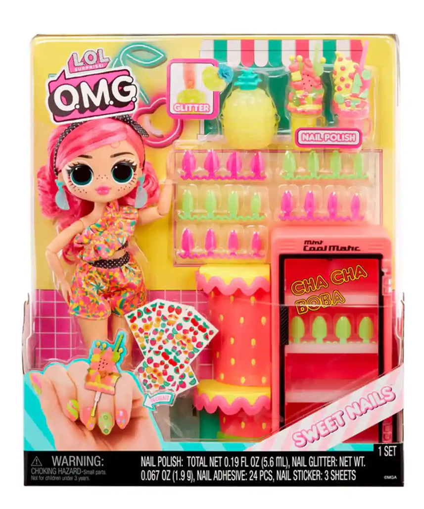 L.O.L. Surprise! Sweet Nails Pinky Pops, Space-Themed Doll with Mini Fridge, 15+ Surprises, and Nail Accessories, Creative Toy Gift for Kids Age 4+