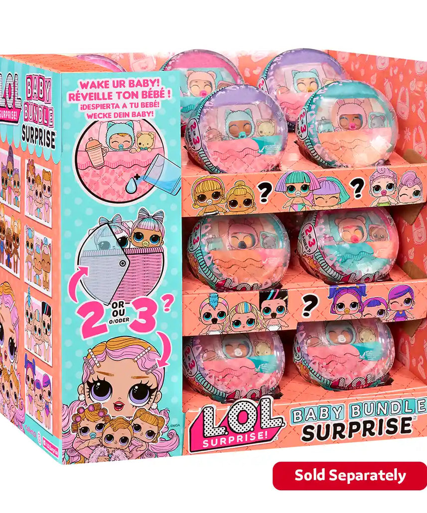 مجموعة دمى مفاجأة الأطفال من إل أو إل سربرايز!، مجموعة هدايا قابلة للتجميع مع كشف مائي للأطفال من سن 4 سنوات فما فوق، تتضمن دمى توأم وثلاثة توائم وحيوانات أليفة، بالإضافة إلى دمى ومنازل وإكسسوارات.