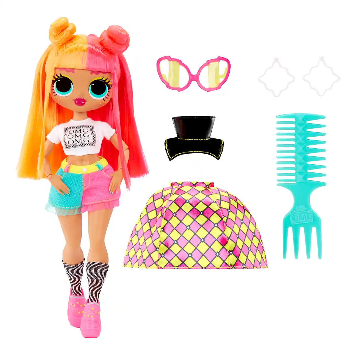 L.O.L. Surprise OMG Neonlicious Fashion Doll, Series 1 Collectible Fashion Doll for Kids Ages 4+, Includes Transforming Outfits and Fabulous Accessories, Dolls, Houses and Accessories