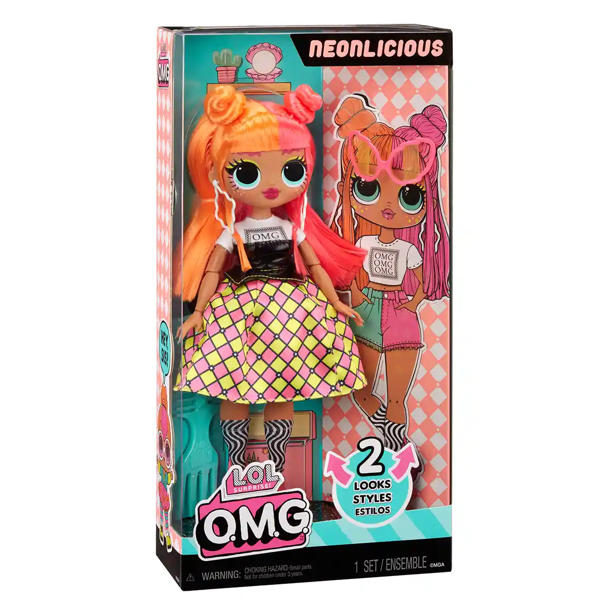 L.O.L. Surprise OMG Neonlicious Fashion Doll, Series 1 Collectible Fashion Doll for Kids Ages 4+, Includes Transforming Outfits and Fabulous Accessories, Dolls, Houses and Accessories