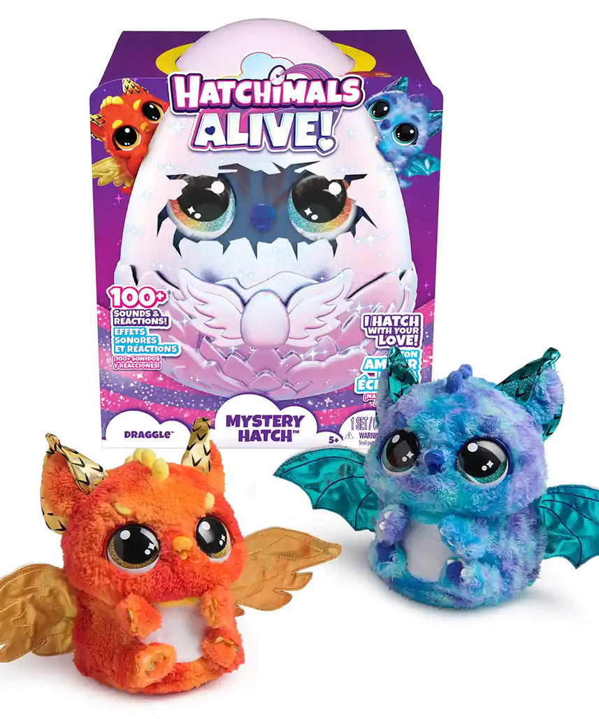 هاتشيمالز ألايف، بيضة فقس سرية، ثلج وماء، بيضة فقس غامضة سحرية مع ضباب، أضواء، أصوات، وحيوان أليف تفاعلي، قد يختلف الطراز، للأعمار من 5 سنوات فما فوق، 6072517