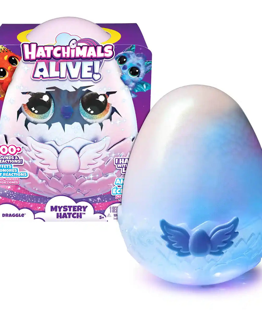 هاتشيمالز ألايف، بيضة فقس سرية، ثلج وماء، بيضة فقس غامضة سحرية مع ضباب، أضواء، أصوات، وحيوان أليف تفاعلي، قد يختلف الطراز، للأعمار من 5 سنوات فما فوق، 6072517