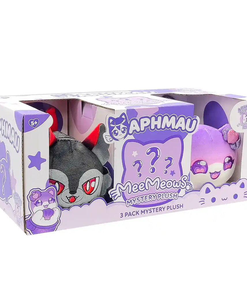 مجموعة من 3 دمى أفمو المحشوة MeeMeow مقاس 6 بوصات، صندوق مفاجأة للأصدقاء مع 2 دمية محشوة + دمية غامضة حصرية، منتجات أفمو الرسمية، حيوانات محشوة قابلة للتحصيل، مناسبة للأعمار من 3 سنوات فما فوق، حيوانات محشوة وألعاب محشوة