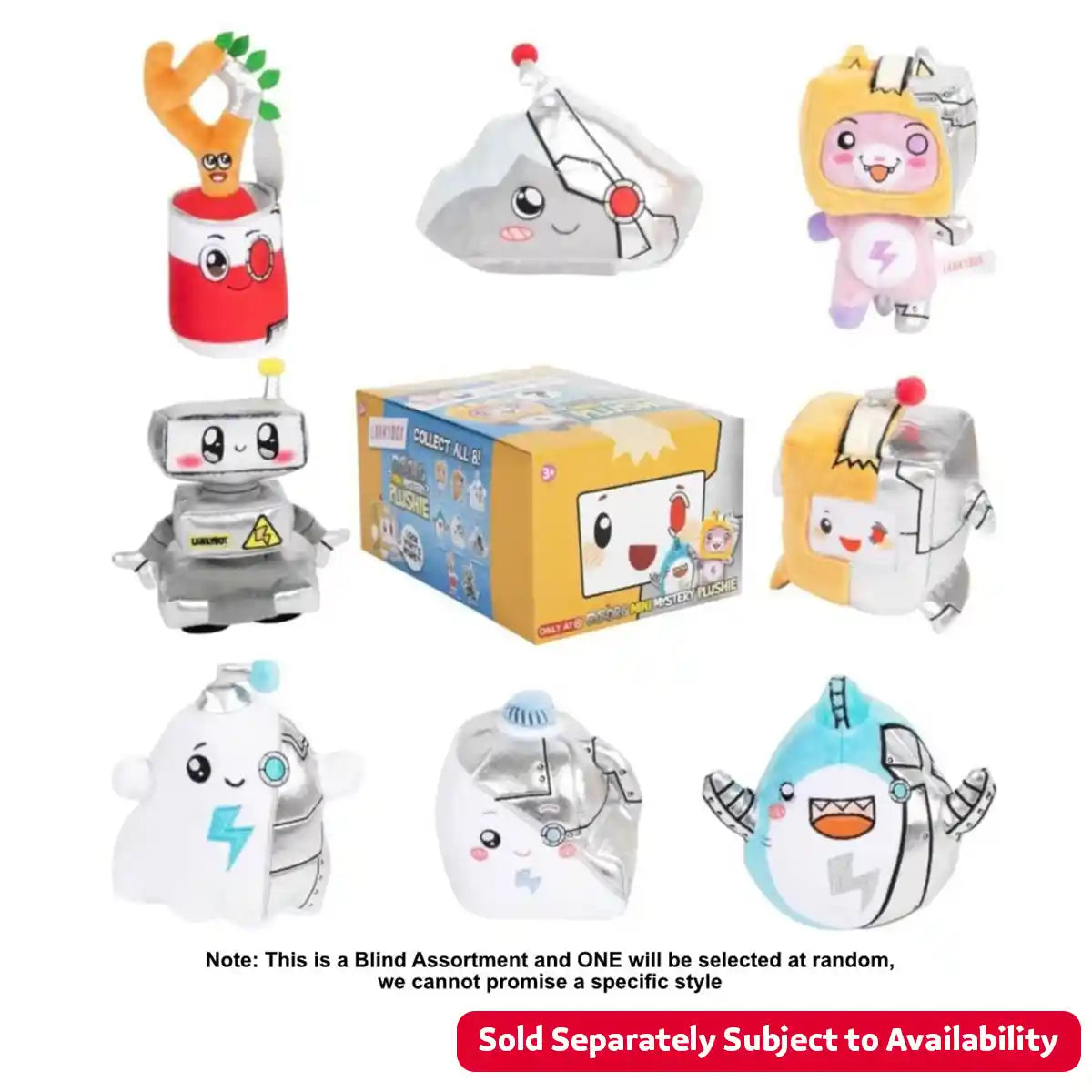 LankyBox Cyborg Mini Mystery Plushie 6 Inch S2, Collectible Toy for Kids, Age 3+