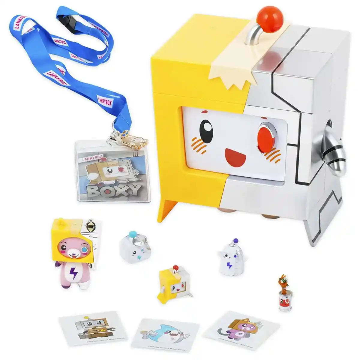 LankyBox Giant Cyborg Mystery BOXY, 10 Surprise Toys + Accessories for Kids, Figures, Micro Figures, Lanyard + Charm, Toy Accessories + Spare Parts, Storage Add-Ons, Durable Child-Safe Materials, 3 Years+