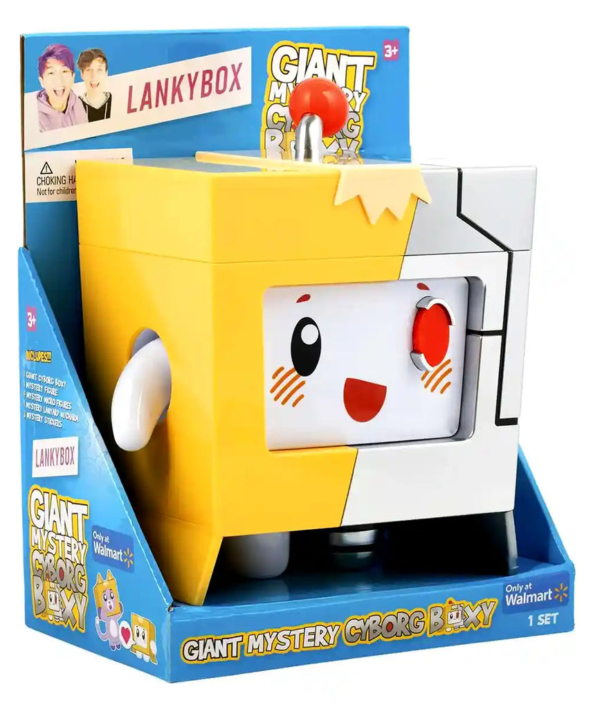 LankyBox Giant Cyborg Mystery BOXY, 10 Surprise Toys + Accessories for Kids, Figures, Micro Figures, Lanyard + Charm, Toy Accessories + Spare Parts, Storage Add-Ons, Durable Child-Safe Materials, 3 Years+