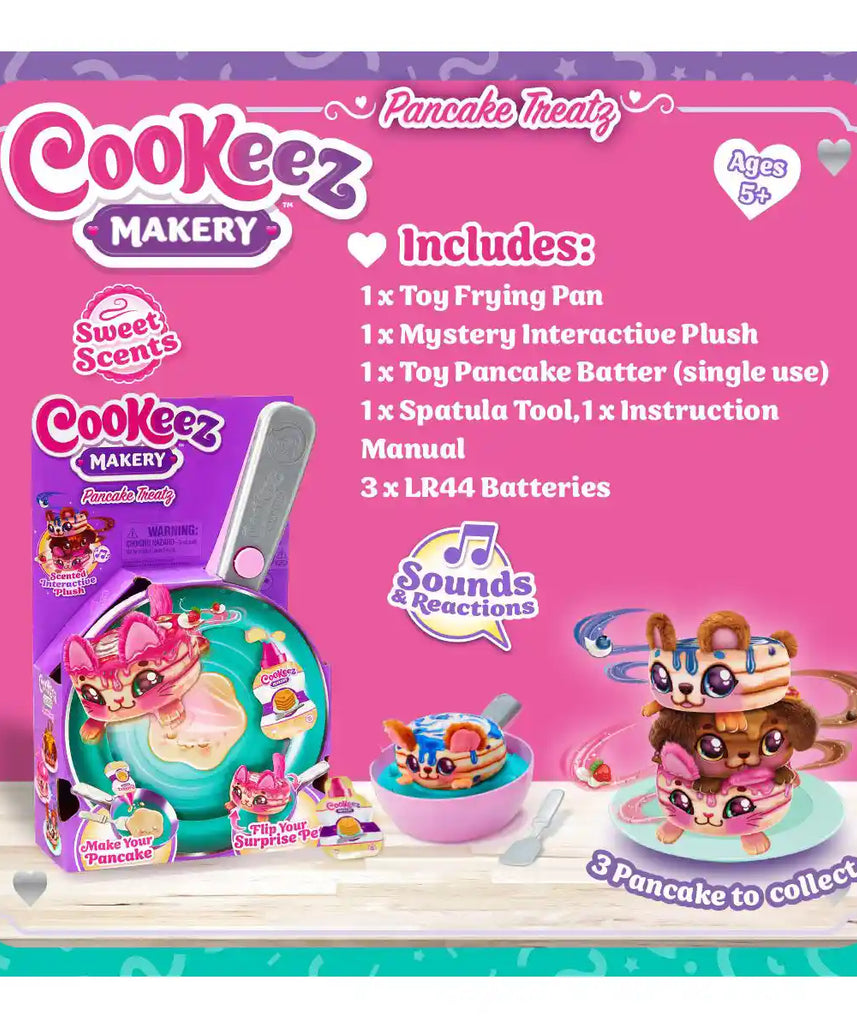 لعبة تفاعلية محشوة من كوكيز ماكري بان كيك تريتز، حيوانات أليفة معطرة، قابلة للخلط والتقليب، قد تختلف الأنماط، للأطفال من سن 5 سنوات فما فوق، شخصيات ألعاب تفاعلية محشوة