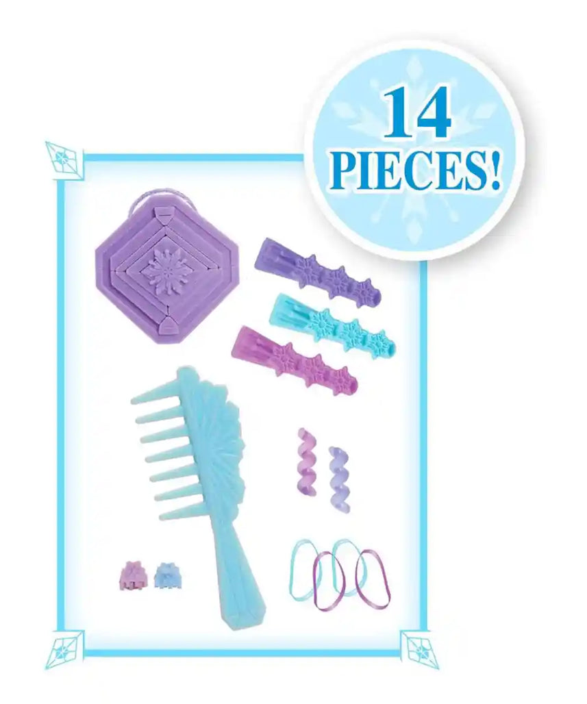 مجموعة إكسسوارات الشعر الفاخرة من ديزني فروزن 2 إلسا - شعر أشقر، 18 قطعة للأطفال من سن 3 سنوات فما فوق