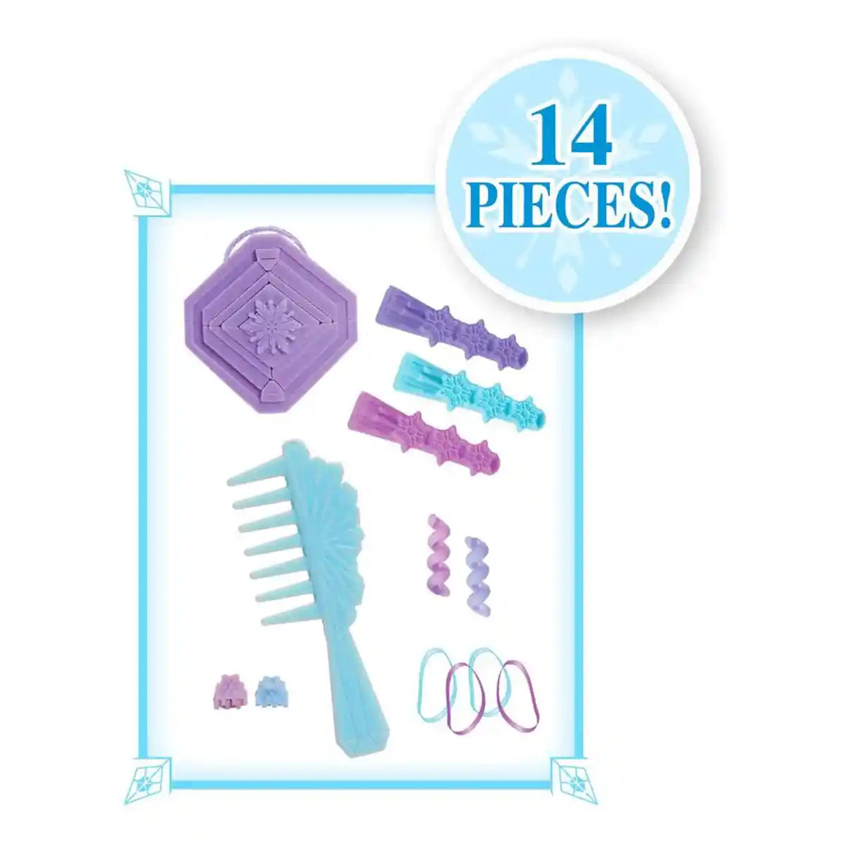 مجموعة إكسسوارات الشعر الفاخرة من ديزني فروزن 2 إلسا - شعر أشقر، 18 قطعة للأطفال من سن 3 سنوات فما فوق