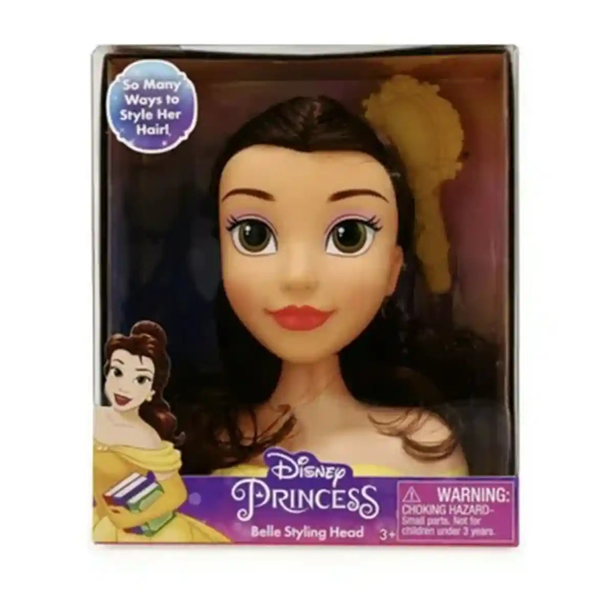 Disney Princess Ariel Mini Styling Head Toy, Pretend Hair Play Set with Accessories for Girls, Travel-Friendly, Ages 3+, Assorted