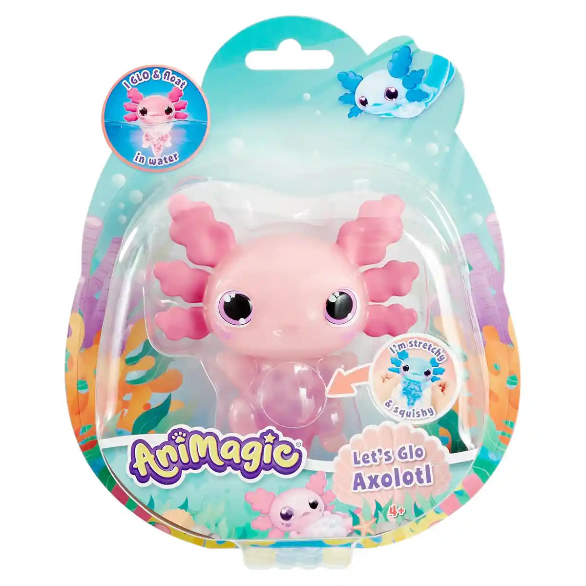 لعبة جالوت أنيماجيك، ليتس جلو أكسولوتل أزرق، حيوان أليف مضيء تفاعلي مع تأثير متوهج ومخالب قابلة للتمدد، لعبة حسية تعمل بالماء، مناسبة للأعمار من 4 سنوات فما فوق، شخصيات ألعاب تفاعلية من القطيفة