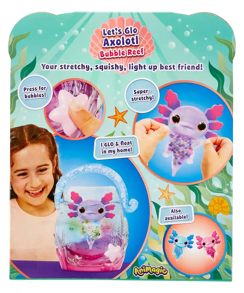 لعبة جالوت أنيماجيك، لعبة فقاعات الأكسولوتل المتلألئة التفاعلية، حيوان أليف مضيء مع قلب متوهج وحوض أسماك بتأثير الفقاعات، لعبة أكسولوتل أرجوانية حصرية، مناسبة للأعمار من 4 سنوات فما فوق، شخصيات ألعاب تفاعلية من القطيفة