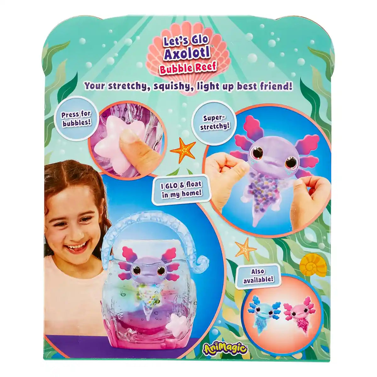 لعبة جالوت أنيماجيك، لعبة فقاعات الأكسولوتل المتلألئة التفاعلية، حيوان أليف مضيء مع قلب متوهج وحوض أسماك بتأثير الفقاعات، لعبة أكسولوتل أرجوانية حصرية، مناسبة للأعمار من 4 سنوات فما فوق، شخصيات ألعاب تفاعلية من القطيفة