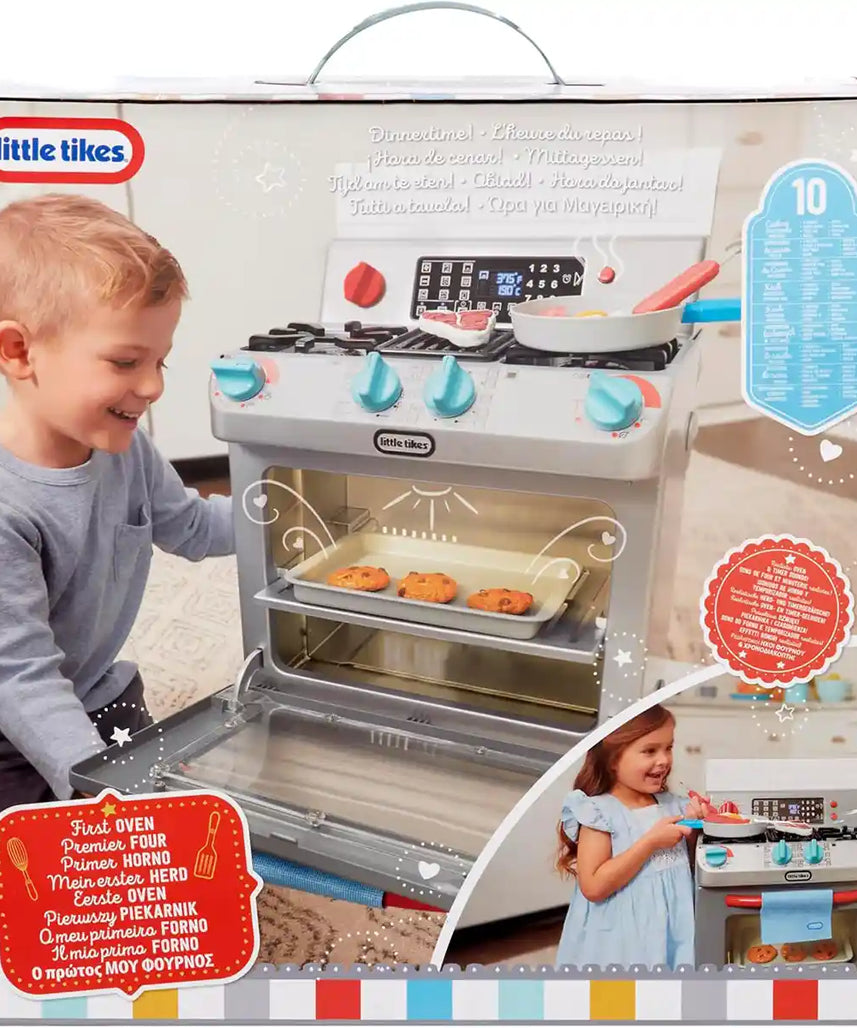 Little Tikes First Oven Interactive Play Kitchen, Realistic Lights & Sounds with 11 Accessories, Pretend Cooking Toy for Kids Ages 2+, Kitchen Playsets