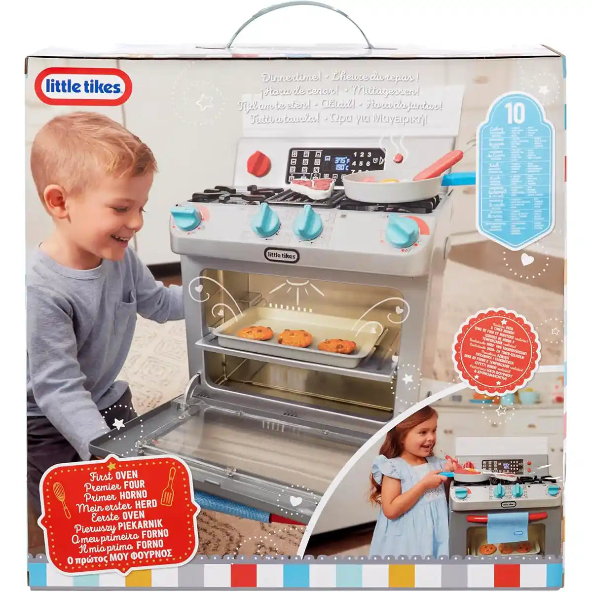 Little Tikes First Oven Interactive Play Kitchen, Realistic Lights & Sounds with 11 Accessories, Pretend Cooking Toy for Kids Ages 2+, Kitchen Playsets
