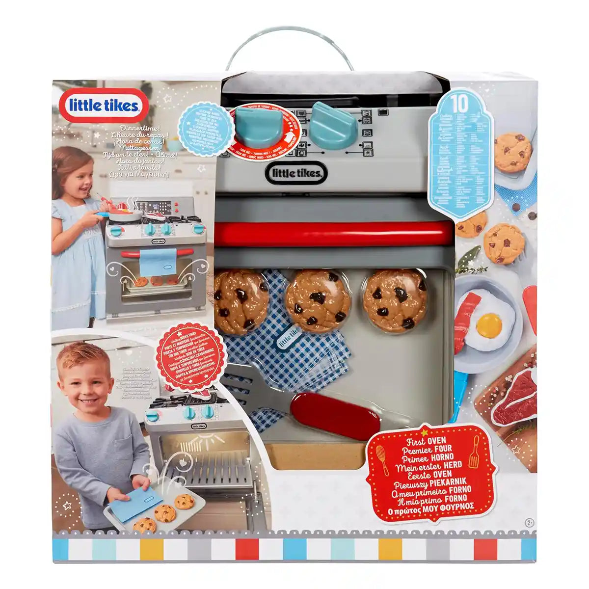 مطبخ ليتل تايكس التفاعلي للعب، فرن أول، مع أضواء وأصوات واقعية و11 ملحقًا، لعبة طبخ تظاهرية للأطفال من عمر سنتين فما فوق، مجموعات ألعاب مطبخ