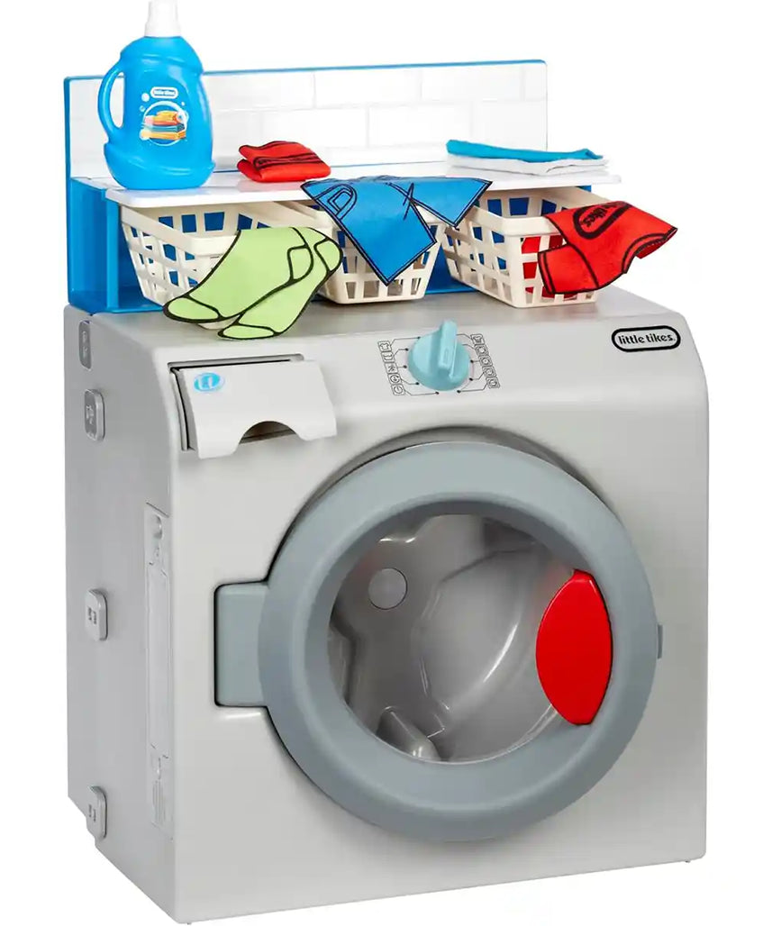 Little Tikes Retro Washer Dryer 50s Style Interactive Toy with Realistic Sounds, Rotating Drum & 7 Accessories, Pretend Play Appliance for Kids Ages 2+, Kitchen Playsets