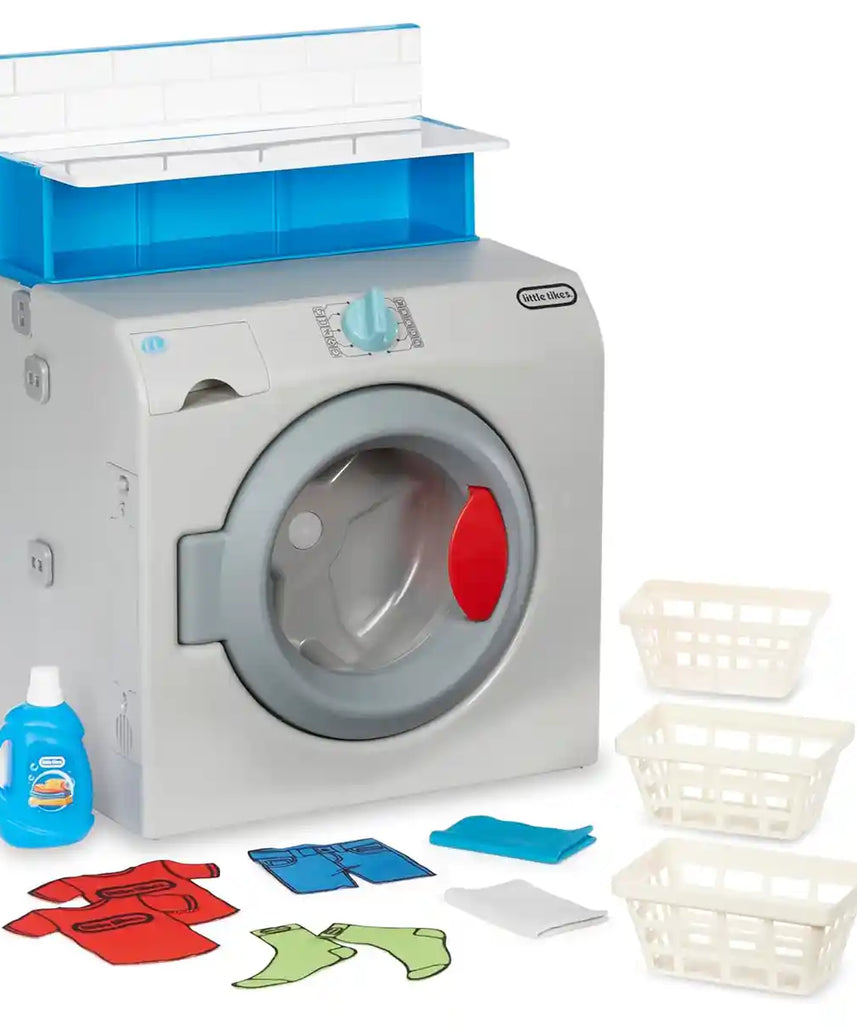 Little Tikes Retro Washer Dryer 50s Style Interactive Toy with Realistic Sounds, Rotating Drum & 7 Accessories, Pretend Play Appliance for Kids Ages 2+, Kitchen Playsets