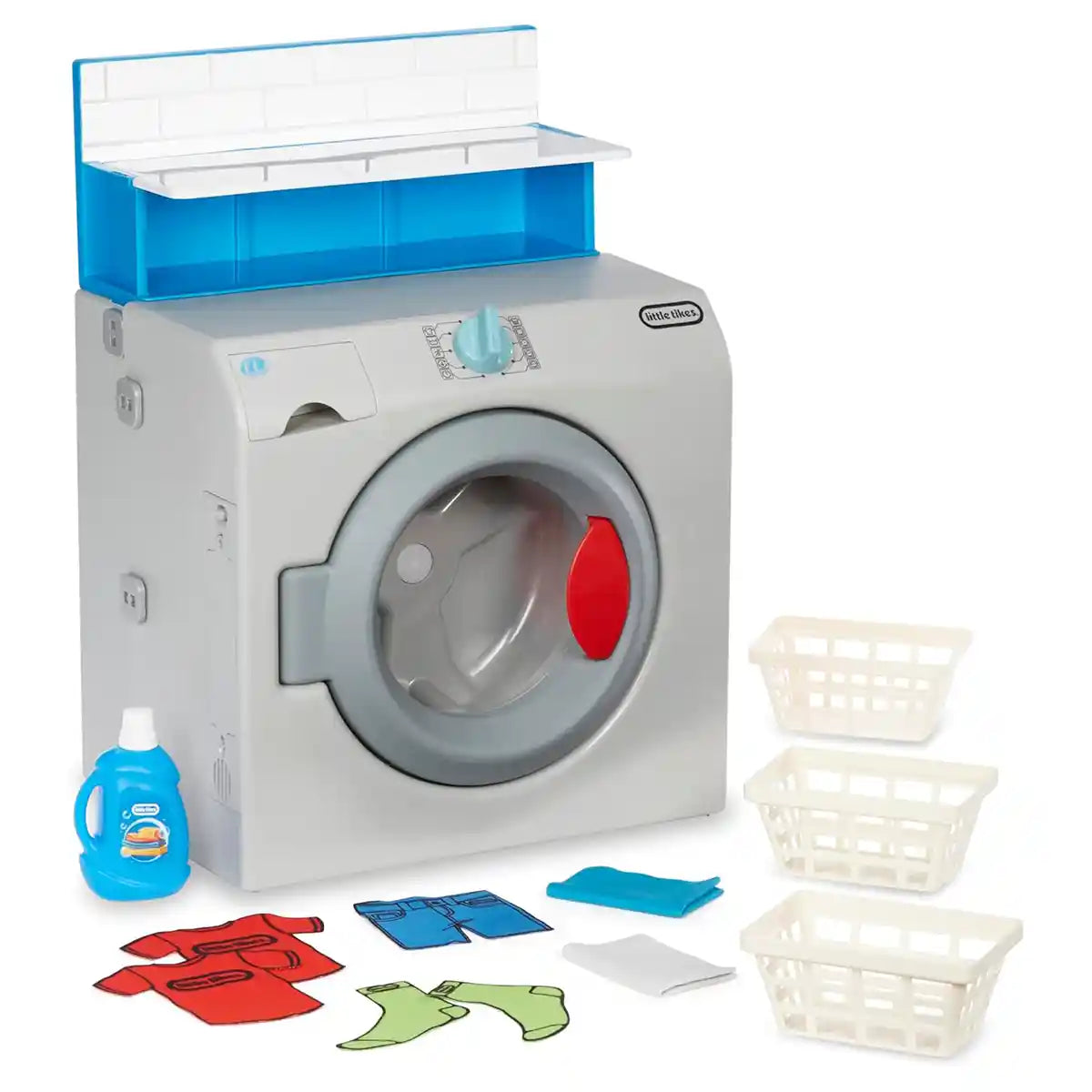 Little Tikes Retro Washer Dryer 50s Style Interactive Toy with Realistic Sounds, Rotating Drum & 7 Accessories, Pretend Play Appliance for Kids Ages 2+, Kitchen Playsets