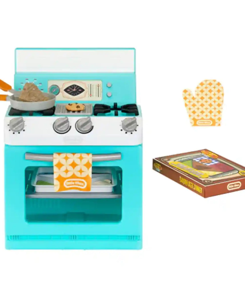 Little Tikes My First Kitchen Appliance Retro Toy Oven with Realistic Lights, Sounds & Knobs, Pretend Play Cooking Toy for Kids Ages 2+, Kitchen Playsets
