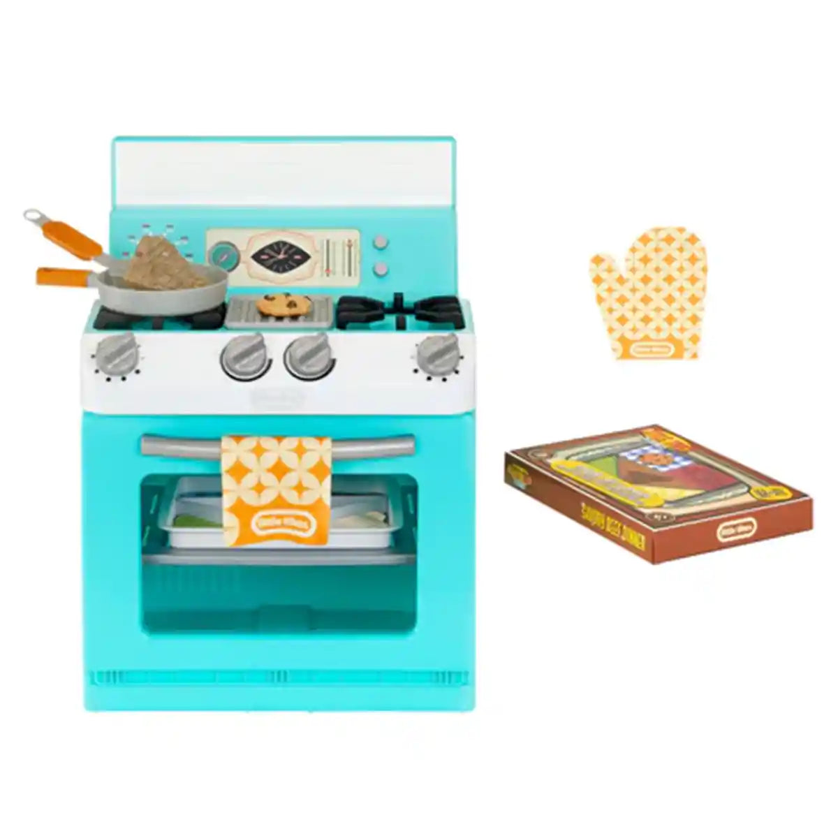 ليتل تايكس، جهاز مطبخي الأول، فرن لعبة ريترو مع أضواء وأصوات ومقابض واقعية، لعبة طبخ تظاهرية للأطفال من عمر سنتين فما فوق، مجموعات ألعاب مطبخ