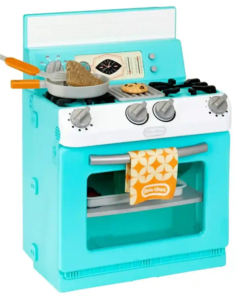 Little Tikes My First Kitchen Appliance Retro Toy Oven with Realistic Lights, Sounds & Knobs, Pretend Play Cooking Toy for Kids Ages 2+, Kitchen Playsets