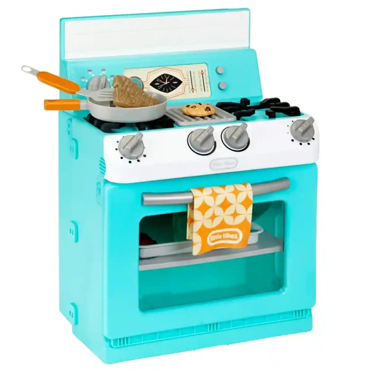 ليتل تايكس، جهاز مطبخي الأول، فرن لعبة ريترو مع أضواء وأصوات ومقابض واقعية، لعبة طبخ تظاهرية للأطفال من عمر سنتين فما فوق، مجموعات ألعاب مطبخ