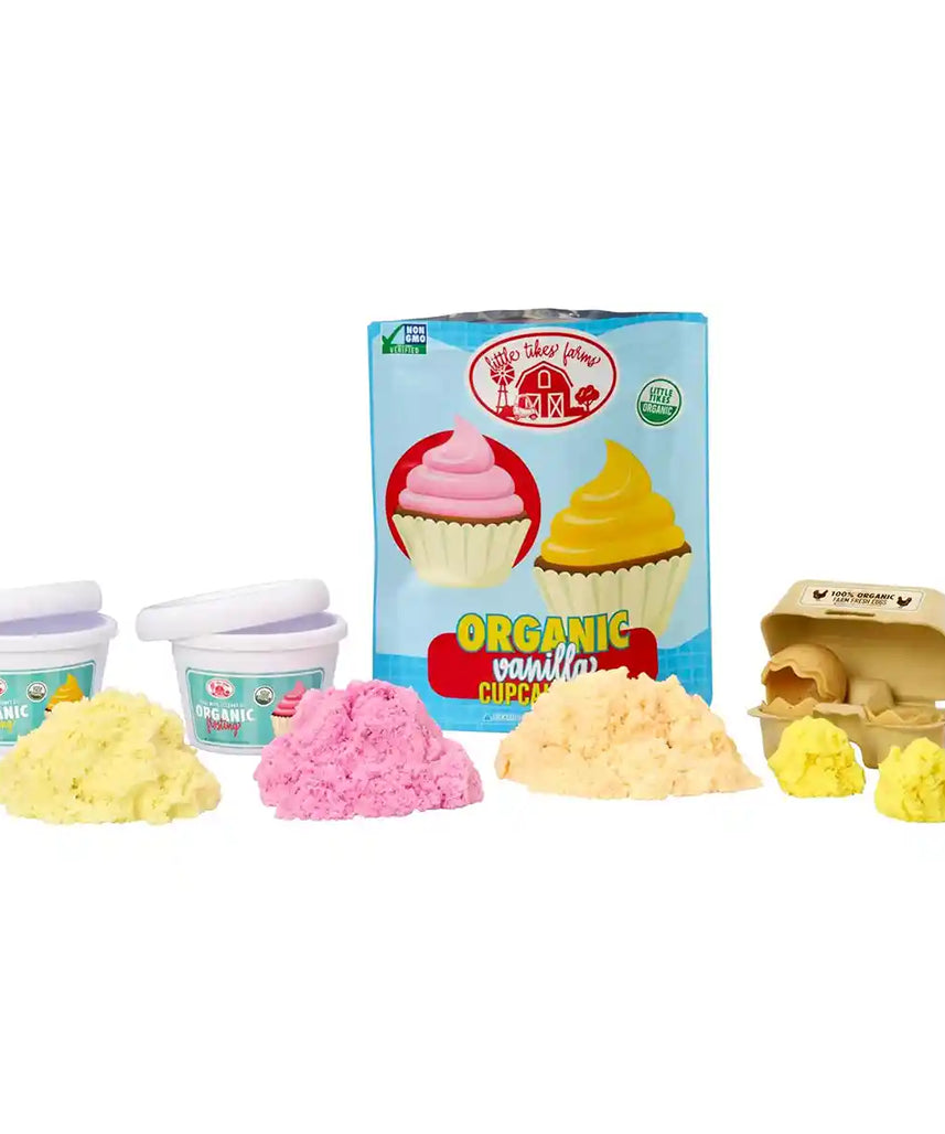 Little Tikes Kitchen Play Set, Pink, Cupcake Station with Mixer, 18 Accessories, Reusable Make-It Mix Sand, Realistic Utensils, Pretend Baking Toy for Kids Age 3+