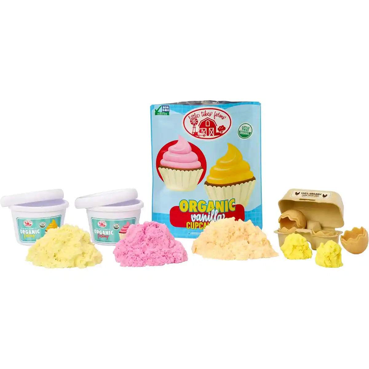 Little Tikes Kitchen Play Set, Pink, Cupcake Station with Mixer, 18 Accessories, Reusable Make-It Mix Sand, Realistic Utensils, Pretend Baking Toy for Kids Age 3+